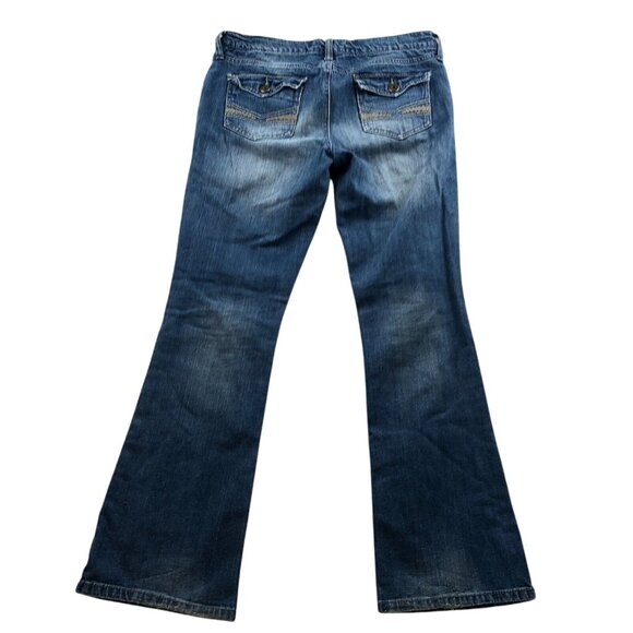 TJC Womens Jeans Size 8 Blue Denim Distressed Bootcut Leg Casual Retro Classic - Picture 2 of 16